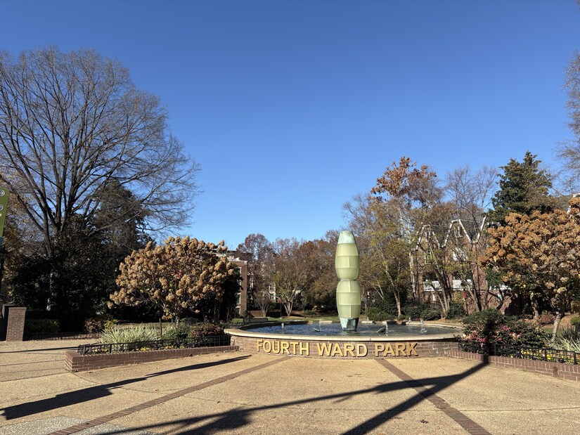 Directly across from Fourth Ward Park