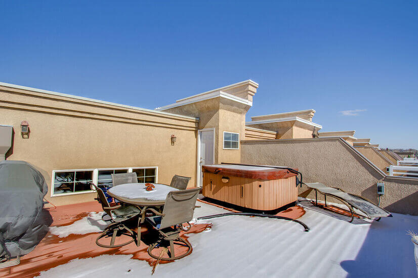 Roof Top Deck with hot tub and Fire Pit