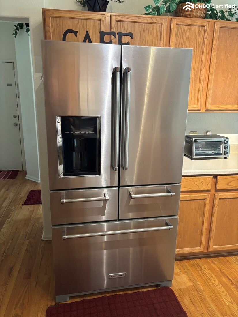 new stainless steel fridge
