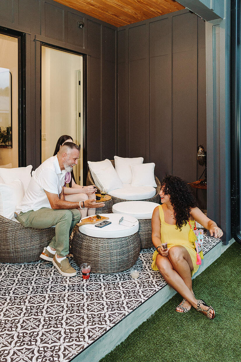 Poolside patio lounging