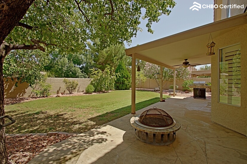 Shade Trees and Fire Pit