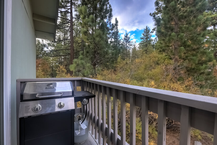 BBQ grill on small deck located right off the main kitchen