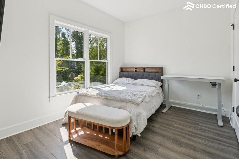 Full Size Bed in Bedroom located on the 1st floor