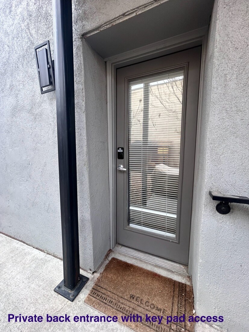 Private Backdoor Entrance with Keypad Entry