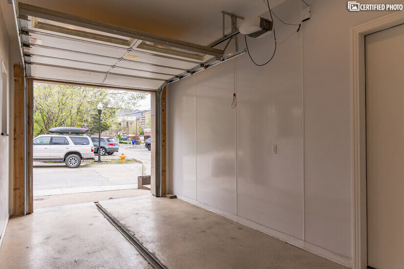 One car garage with fiber glass wall panels