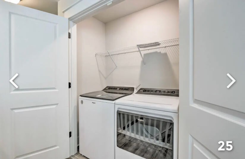 Laundry Center with extra large top loader washer and dryer.