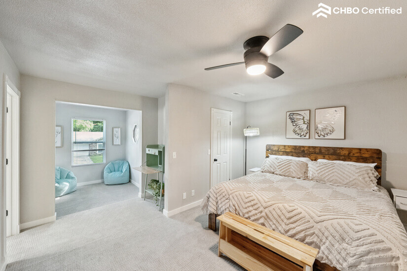 master bedroom w/ king bed and reading nook