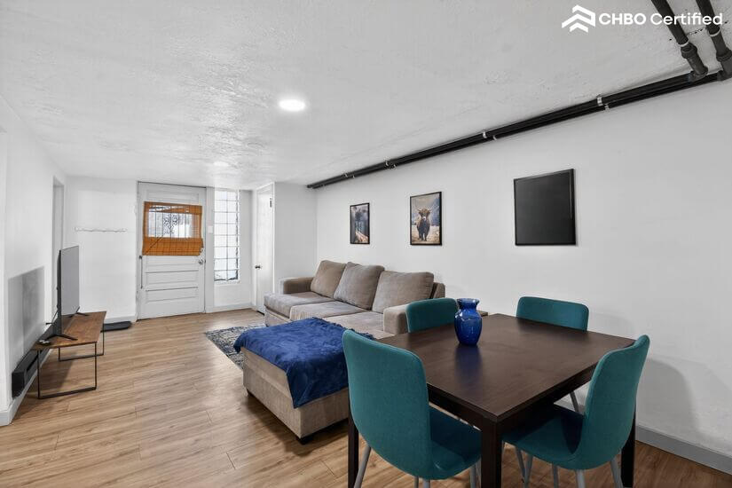 Living space from dining room