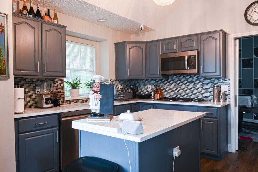 Island in the kitchen
