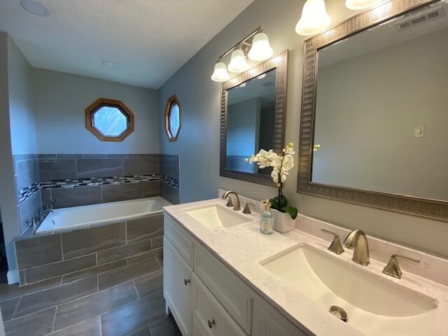 Master bath with double sink
