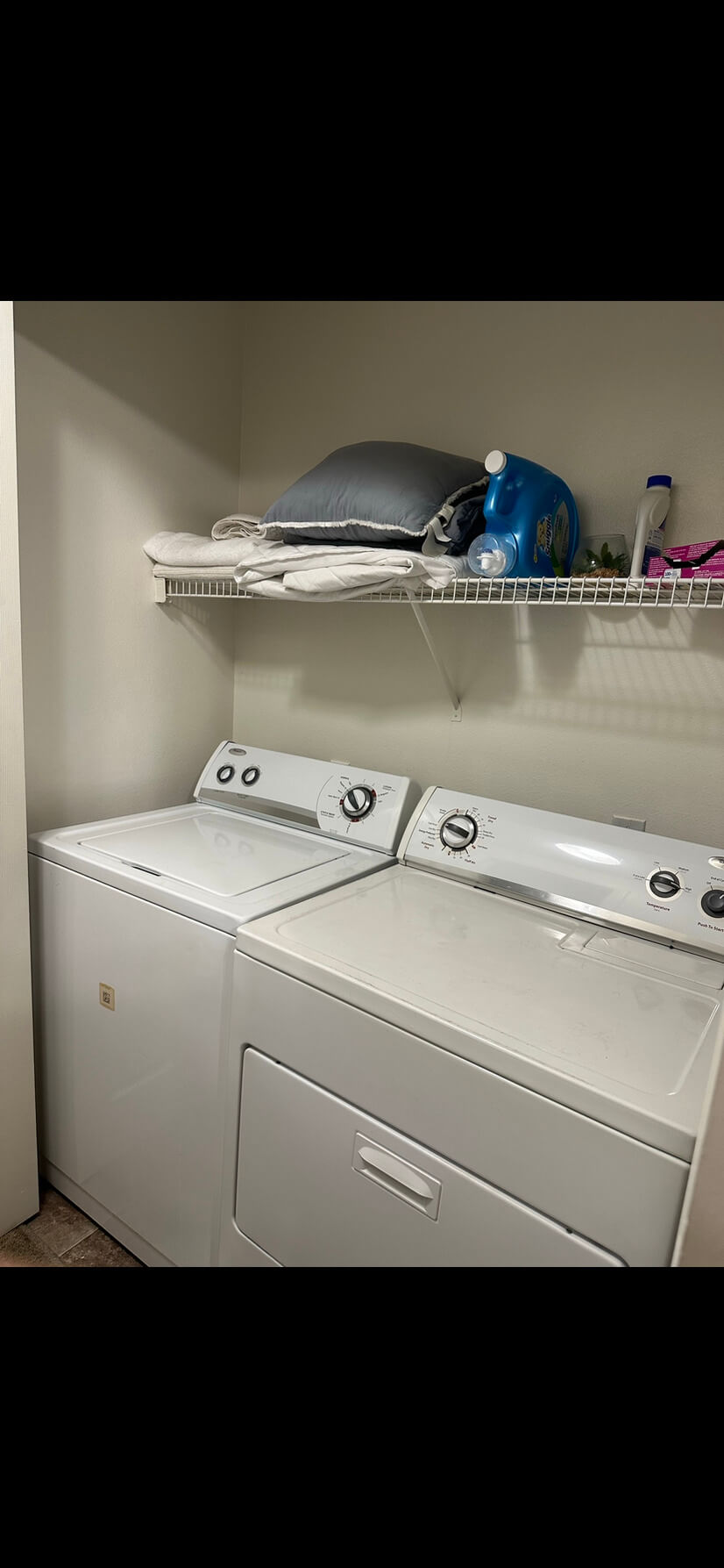 Washer and dryer inside unit!