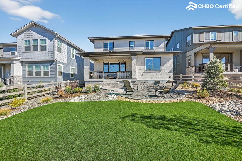 Tress, plants, and flowers highlight back yard