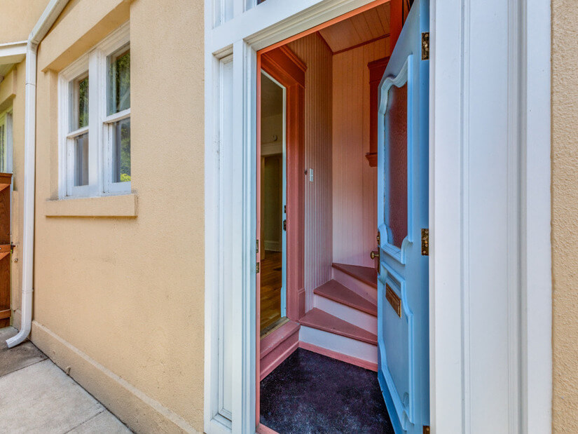 back entrance to parking area from unit.