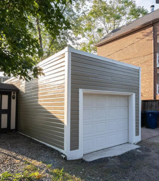 Garage with alley entrance.