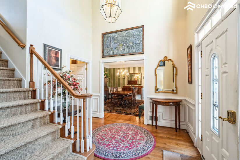 Foyer looking into dining room