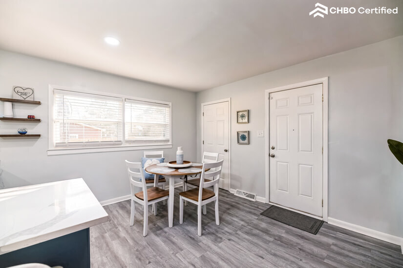 Side view of quaint dining area