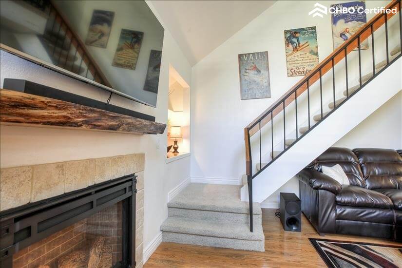 Flat Screen TV above Remote Gas fireplace