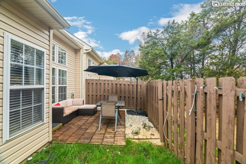 Private fenced area perfect for your pet