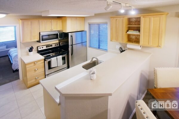 Kitchen has all amenities