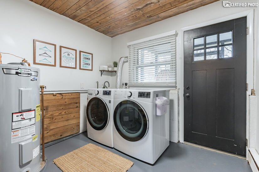 Laundry Room: New washer and dryer for your convenience