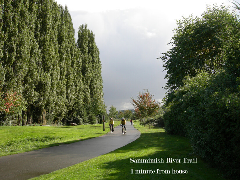 Sammamish River trail, 1 minute from house