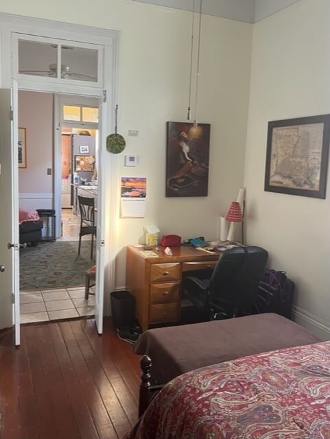 Work area in bedroom