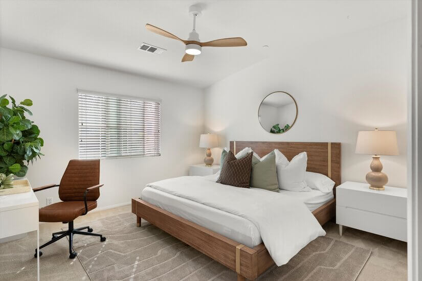 Primary bedroom with king-size bed