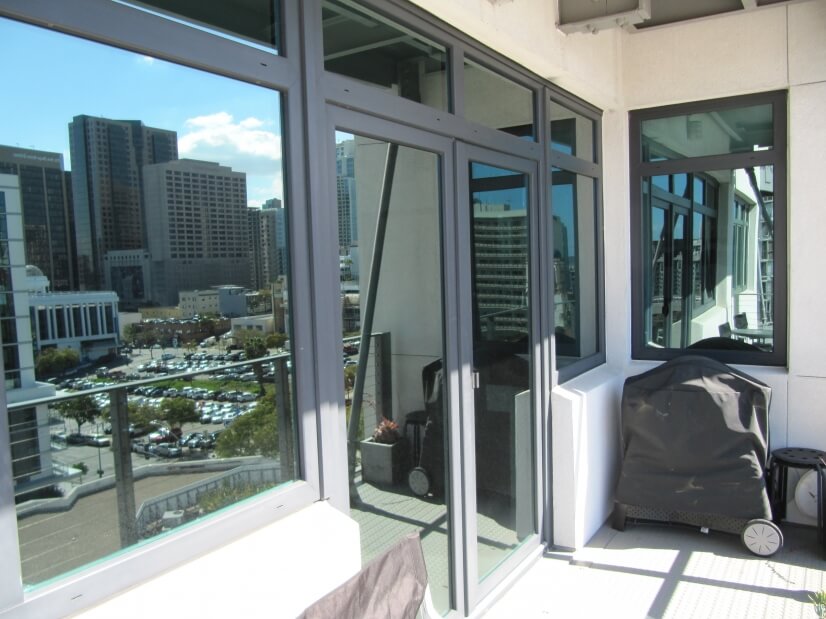Balcony and City Reflection