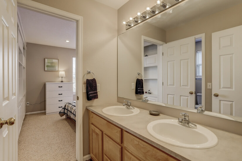 Jack and Jill Bathroom with Dual Sink Vanity