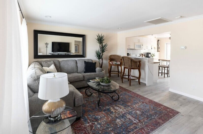 Living Room into Kitchen