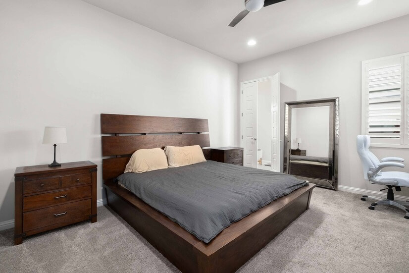 master bedroom with large king bed