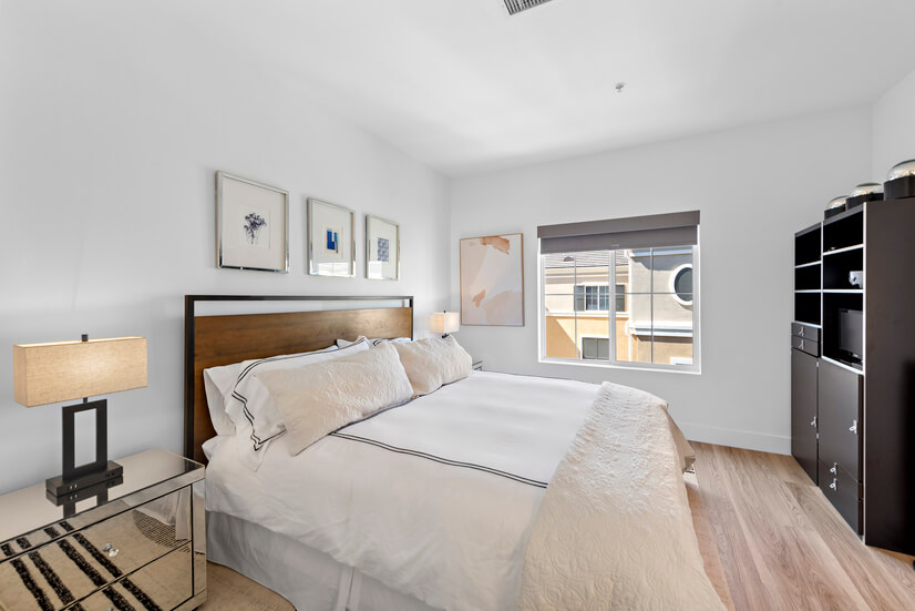 Master bedroom with California King bed