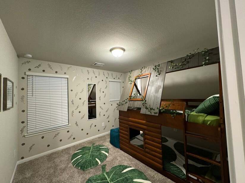 Kids room with fun bunk bed.
