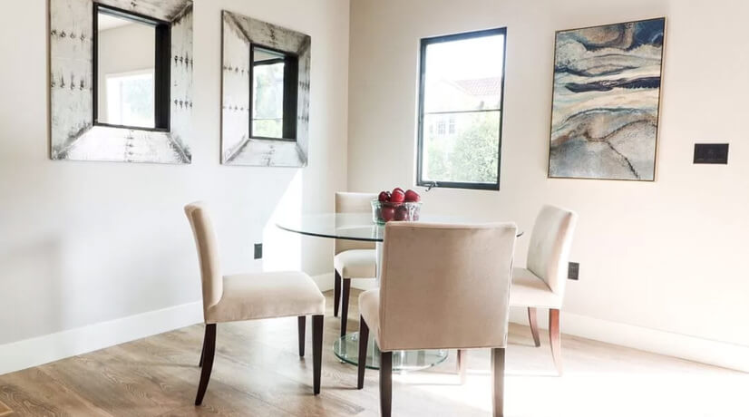Enjoy intimate stylish dining room