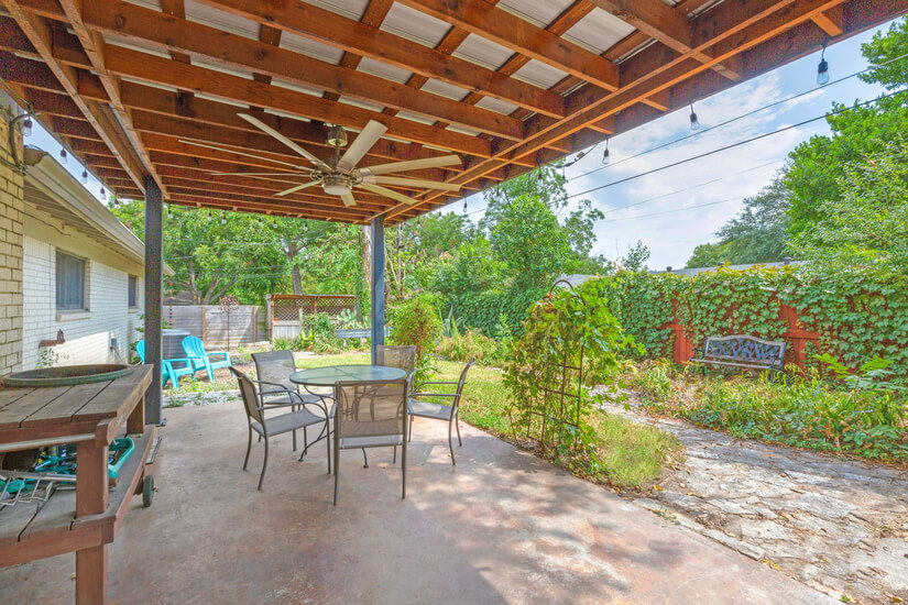 Covered patio for grilling or chilling