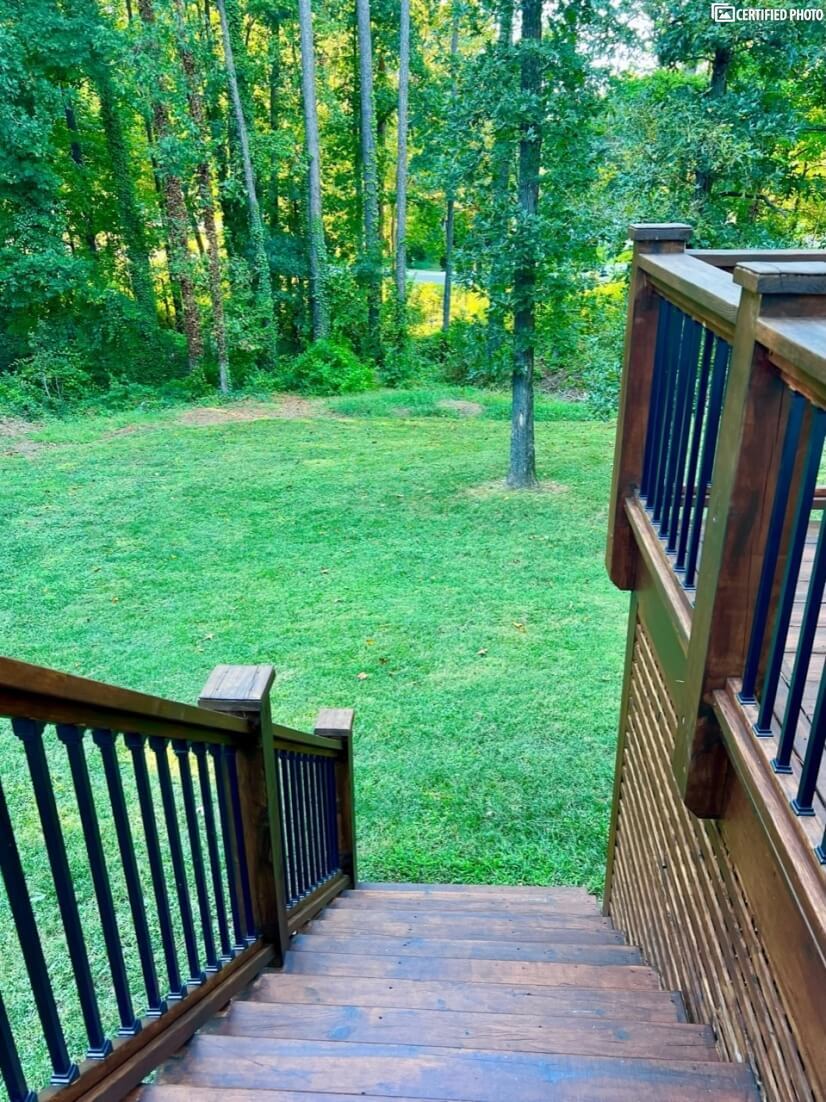 View on the deck stairs