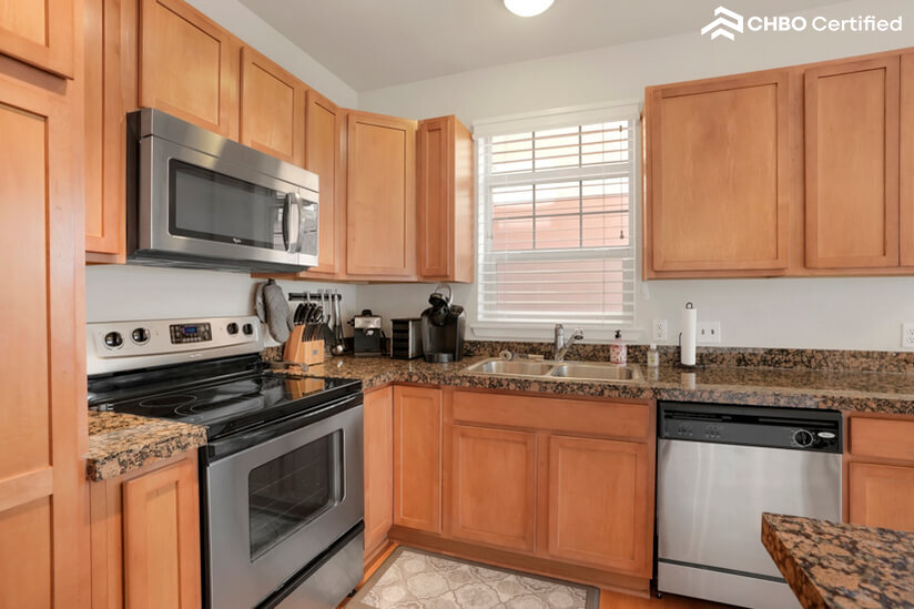 Stainless steel appliances.