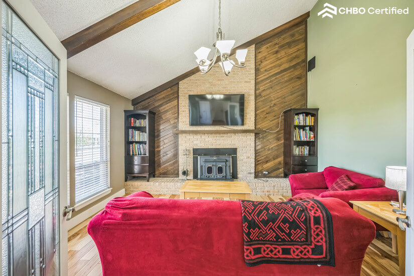 Main living with books for all ages