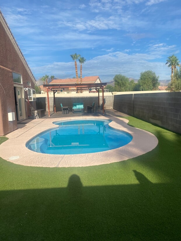 Pool and backyard
