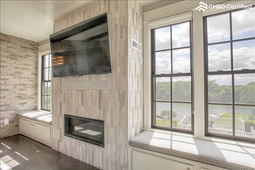 Living room view of the James River