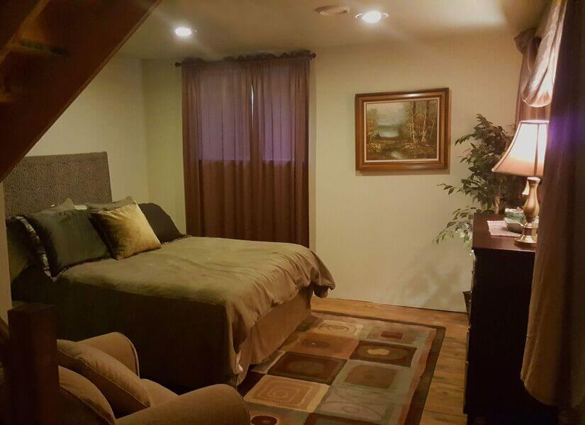 Lower level queen bed