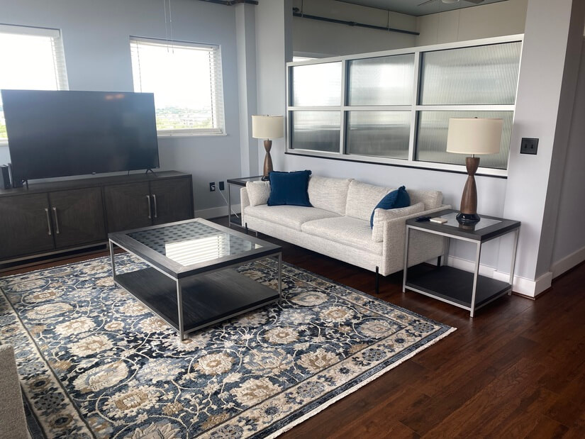 65 inch flat screen with ample seating