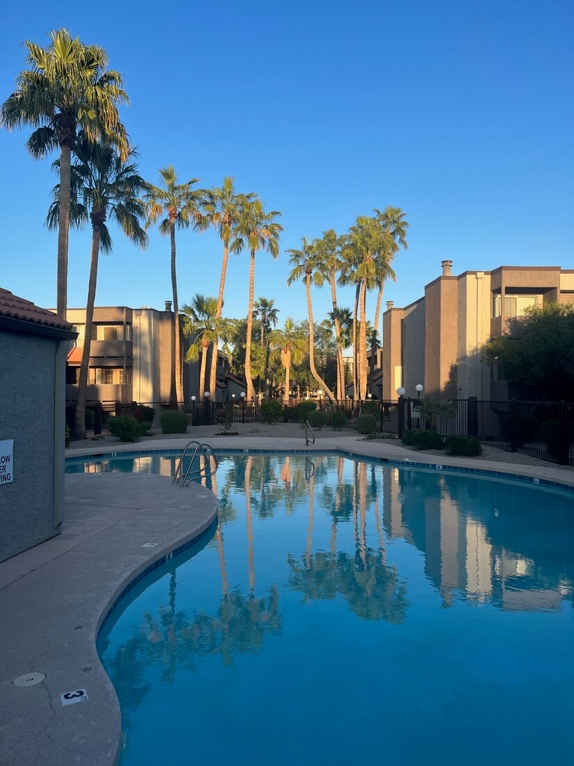 Pool at sunset