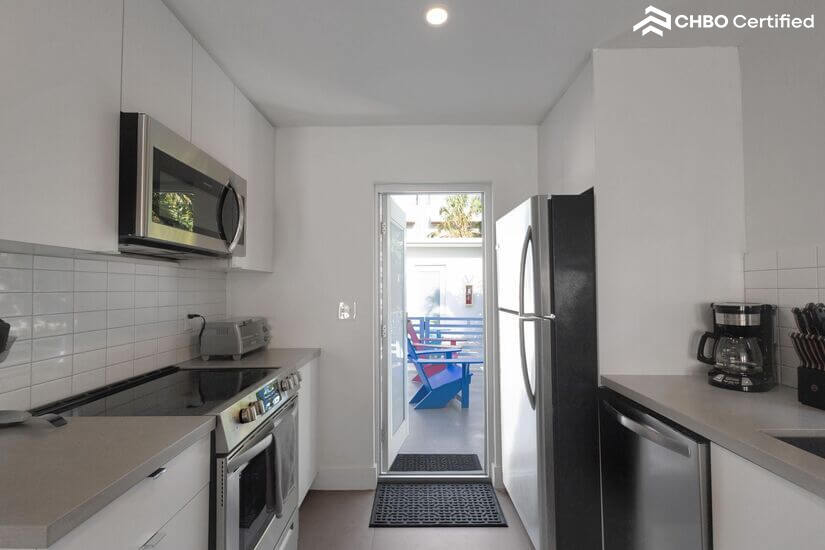 Back door to balcony and pool access