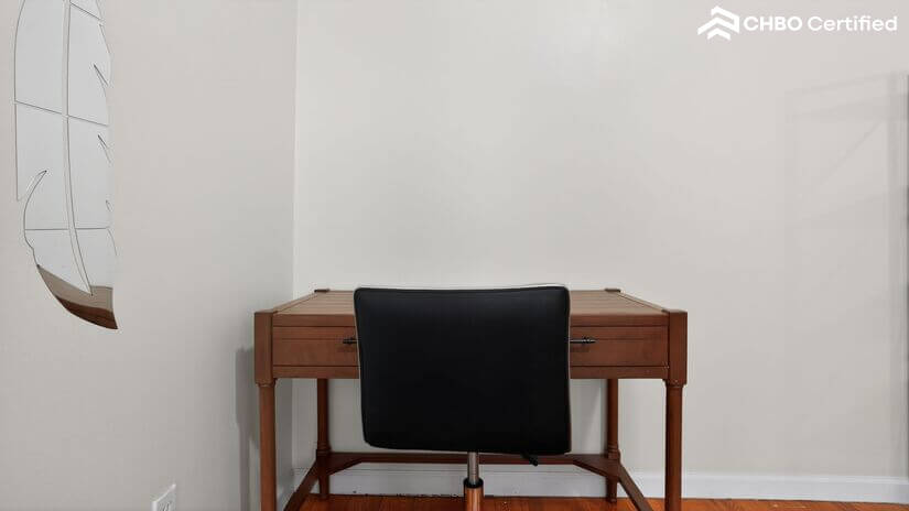 Workspace with desk and chair for study or remote work