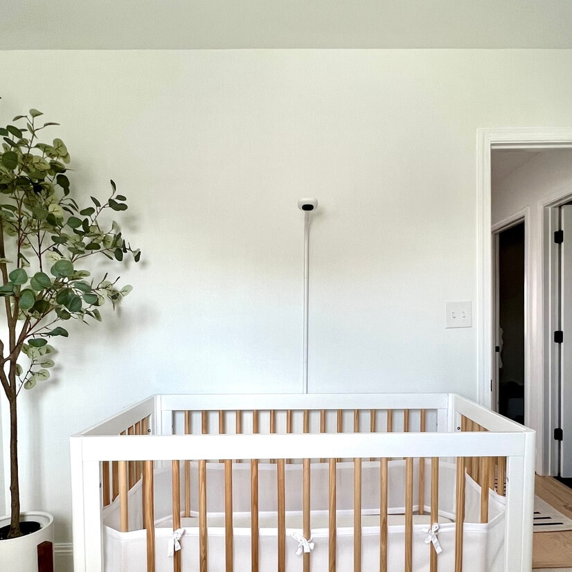 Full-sized modern crib (monitor not included)
