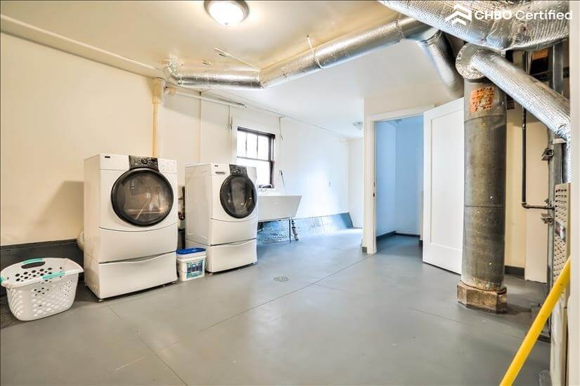 Laundry are in garage