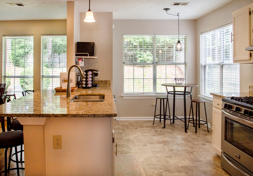 Granite Counter Tops- Lots of windows for natural light!