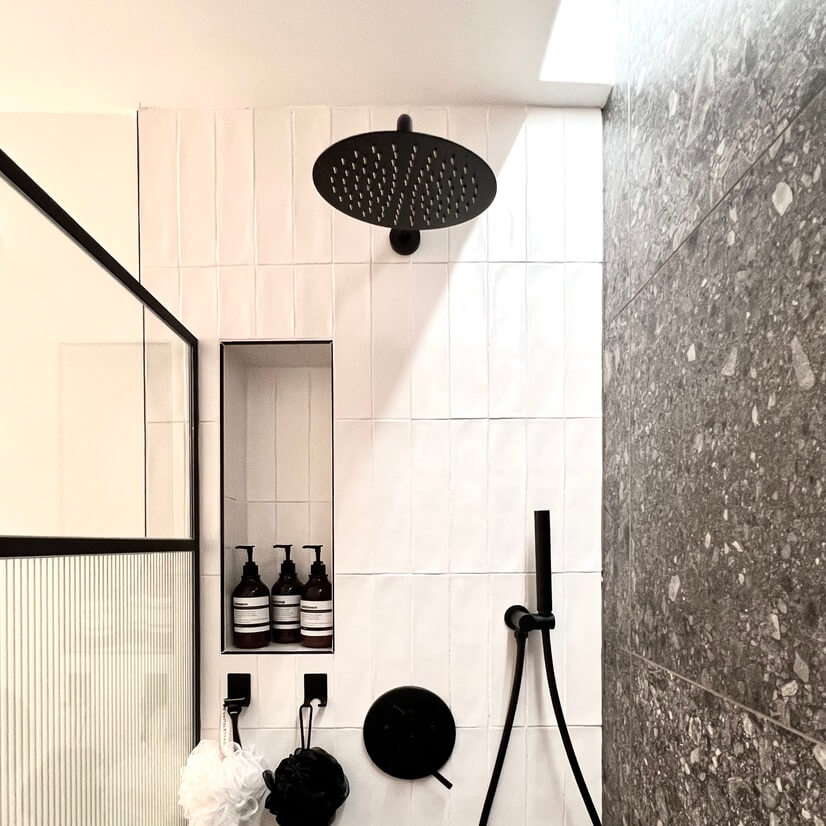 Master rainfall shower and cove light