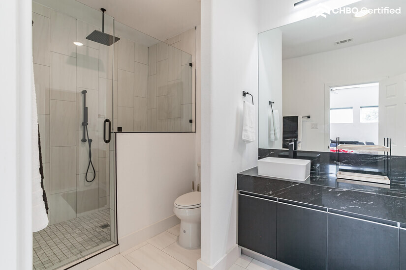 Master Bath. Overhead waterfall and side shower head